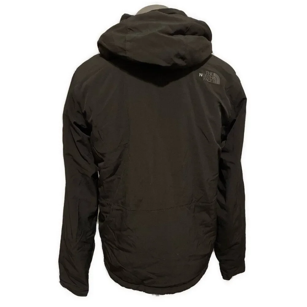 north face hooded solid black long sleeve windwall nylon puffer jacket Medium